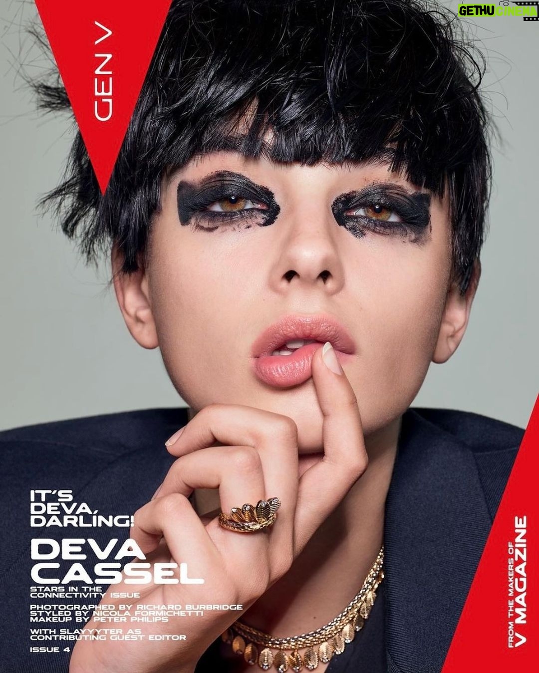 Monica Bellucci Instagram - ❤️DEVA @devacassel Cover Story @vmagazine @genvmagazine Photography @richardburbridge Fashion @nicolaformichetti Makeup @peterphilipsmakeup using @diorbeauty Hair @stephanelancien Jewellery @cartier #devacassel#coverstory#vmagazine#genv