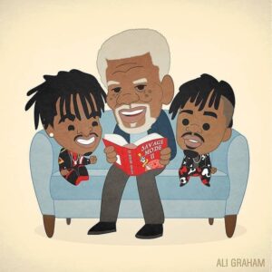 Morgan Freeman Instagram - “Great men with great ideals can be separated by hundreds or even thousands of miles - And still be in the same place. They can be years or even generations apart in age - And yet, somehow, find themselves on the exact same page.”- #SavageModeII

🎨: @lil_ye
