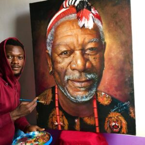 Morgan Freeman Instagram - Thank you @onuohacolumbus for including me in your “Home Call” Portrait Series - it’s an honor.