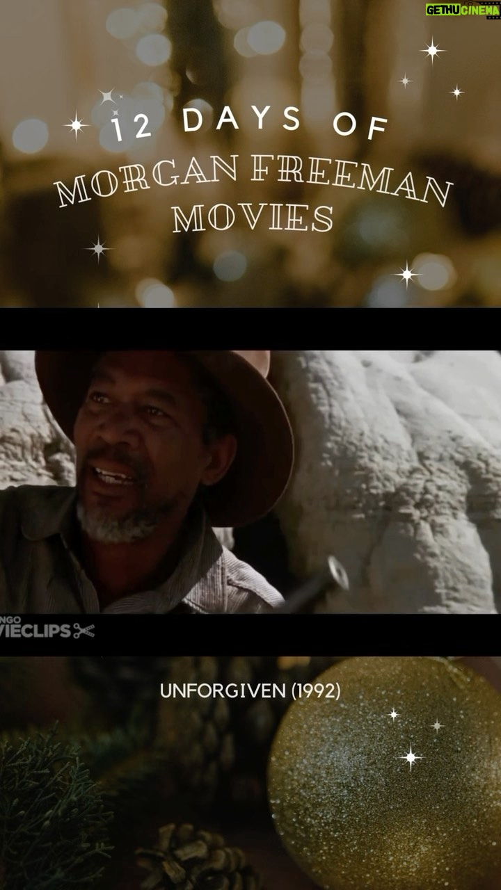 Morgan Freeman Instagram - #12DaysOfMorganFreemanMovies Day 8 Unforgiven (1992) DID YOU KNOW? 🤔 Clint Eastwood and Morgan became good friends during the production of #Unforgiven and their friendship continued in later projects like “Million Dollar Baby” and our film “Invictus.” Raise your hand if you’re a Clint Eastwood fan! ✋