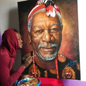 Morgan Freeman Instagram - Thank you @onuohacolumbus for including me in your “Home Call” Portrait Series - it’s an honor.