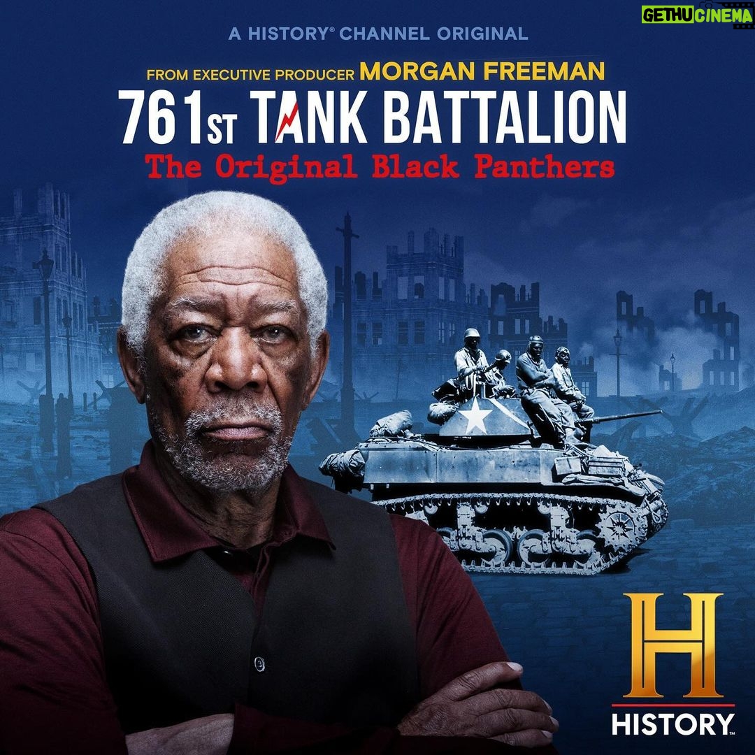 Morgan Freeman Instagram - Tonight, 761st Tank Battalion: The Original Black Panthers, highlights the true story of the first Black tank unit to service in combat during World War II.