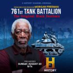 Morgan Freeman Instagram - On August 20th please watch the 761st Tank Battalion on @History to learn more about the original Black Panthers. Our Revelations team lead by James Younger and Kelly Mendelsohn rocked this doc! @LoriMcCreary and I have wanted to tell this story for 20 years… and here we are with the doc… stay tuned for the scripted drama! #761stTankBattalion #TheOriginalBlackPanthers @History