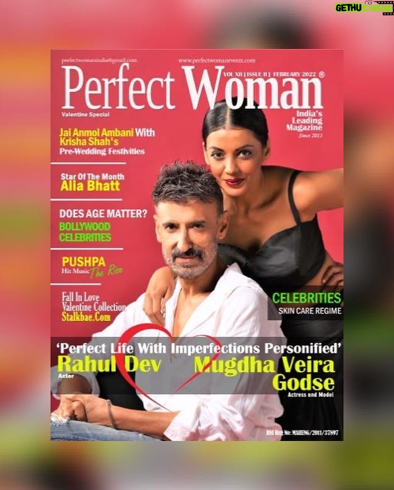 Mugdha Godse Instagram - #pwm #happyvalentinesday #issuelaunch 💝 Get Into the Valentine's Day Spirit With The Fragrance Of love with our Perfect couples of the year 2022 gorgeous Actress Mugdha Veira Godse @mugdhagodse & Perfect Actor Rahul Dev @rahuldevofficial with perfect saying ‘Perfect life with imperfections personified’ they prove love has no boundaries and valentines is 365 days with lock & key of understanding... Read on their spice love story as perfect couple this valentine’s special... Cover Contents @jaianmol_ambani & Krishna Shah Pre - wedding Star of the Month @aliaabhatt Bollywood - Does Age Matters? PUSHPA The Rise - Hit Music . . #perfectwomanindia #covercouple #mugdhagodse #rahuldev @stalkbaefashion #valentine #celebrity #skincare regime .., @perfectwomanmagazine@perfectwomanpublication @dr.khooshigurubhai #editor @gurubhaithakkar #md @dr.geetsthakkar #perfectwomanmagazine #PerfectWomanTeam #TeamPerfectWoman #perfectachieversawards #perfectachieversaward #DrKhooshiGurubhai #GurubhaiThakkar #DrGeetSThakkar #PerfectWoman #PerfectWoman #perfectwoman #perfectwomanteam #perfectwomanmagazine #bollywoodcouple #cutecouples #couplegoals #lovebirds Artist reputation management: @shimmerentertainment @lathiwalatasneem @namita_rajhans_ Mumbai, Maharashtra