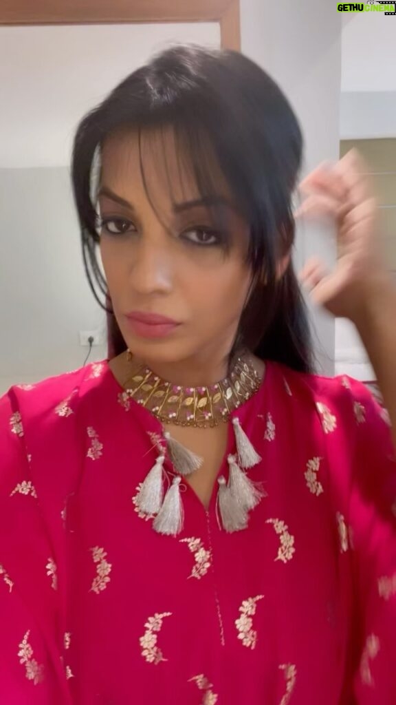 Mugdha Godse Instagram - Things we do before stepping out for an event… mirror is your best friend here… ❤️🤗 hope I made the right choice!!! love my Juttis though 🤩 While deciding why not make a reel… 😁😍 Outfit @indya @payalsinghal Loving it 🥰 Beautiful Necklace by @kharikajai (assamese craftsmen tribal jewelry) Thank you @viralmantra #funtime #love #gratitude #happiness #dressup #bareilly #workmode #silence #bliss #be #divine