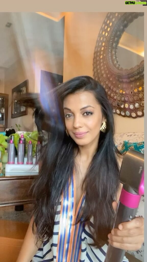 Mugdha Godse Instagram - I love my hair and I received the best gift this Rakhi purnima ❤️😍 Every sister would love this ‘Dyson Airwrap’ @dyson_india With this versatile product, I can get Salon like hair at home all in one styling… It comes with Airwrap Stand, perfect for all multiple attachments! The Intelligent heat control technology - Coanda Effect, makes its One of a kind product! No heat damage to the hair And So easy to use… 🌺 #GoodbyeExtremeHeat #DysonAirwrap #DysonIndia #DysonHairAtHome #gifted #collab @dyson_india
