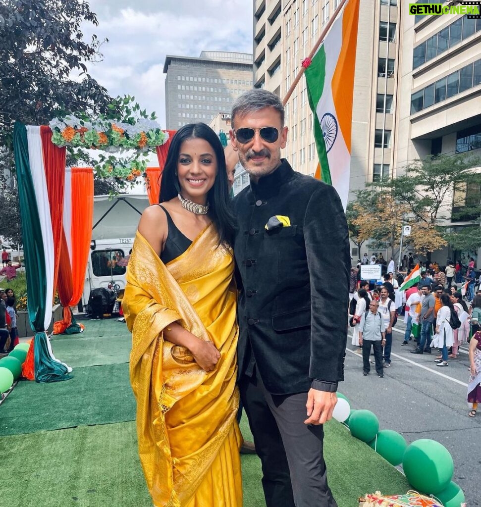 Mugdha Godse Instagram - Proud to be Indian ... Parade Marshals for India at the Parade in Toronto in celebration of the 75th Indian Independence Day alongside @mugdhagodse ... A remarkably strong Indian Population in Canada 🇨🇦 showed up for this prestigious event put together by @panoramatoronto ... Met with the Indian Consulate General amongst our brethren making India 🇮🇳 proud overseas ... #jaihind #75thindependenceday #indianflag #proudindian #toronto #parade Toronto, Ontario