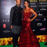 Mugdha Godse Instagram - IIFA 2022 ❤️ with @rahuldevofficial @iifa Wearing @gavinmiguelofficial Gaviin Miguel X Zaffori Earrings @golecha_jewels Photo credit @ndtvmovies #dressup #fashion #abudhabi #iifa2022 #fun #gratitude W Abu Dhabi – Yas Island