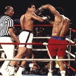 Muhammad Ali Instagram – October 30, 1974. Kinshasa, Zaire, in the heart of Africa. One of the greatest boxing matches in history took place, when Muhammad Ali stood in against the baddest man on the planet, George Foreman for the heavyweight championship. Not many believed Ali could beat the invincible Foreman, yet Ali believed. And he made a believer of millions who tuned in. ⁣
⁣
@rootsoffight just dropped this new zip-up hoody throwing back to one of sport’s greatest, most beloved events — the “Rumble in the Jungle!”.⁣
⁣
Ali x ROF | Link in story.⁣
⁣
#MuhammadAli #RootsofFight #KnowYourRoots #RumbleInTheJungle