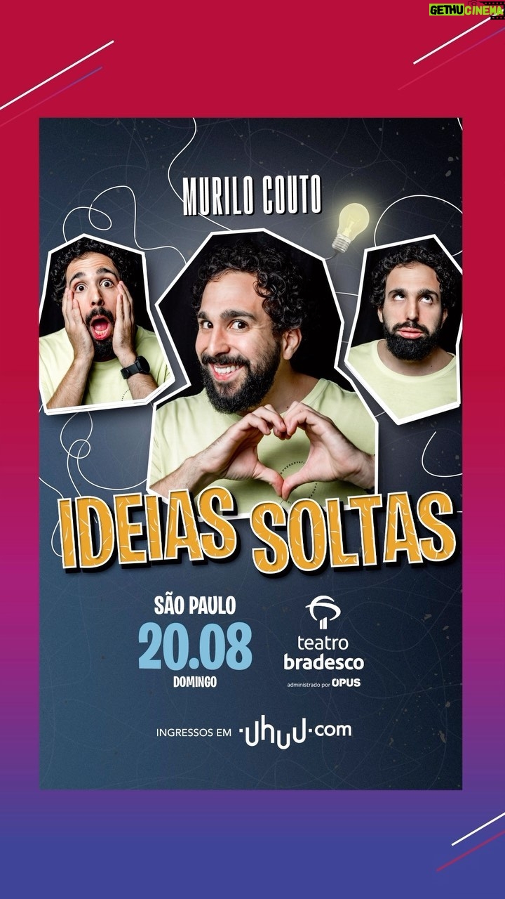 Murilo Couto Instagram - Ele tá chegando! 💥👏 Nesse domingo (20/08) tem @murilocouto no Teatro Bradesco e você não pode perder! Venha rir com a gente com o humorista e suas ideias soltas! 🤣 🎟️ Últimos lugares no site da @uhuuoficial. Clientes com cartão Bradesco possuem 50% de desconto!