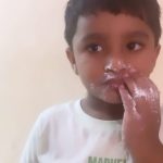 Myna Nandhini Instagram - Yennga amma ice cream nu solli curd ah kuduthurukanga athu theriyama @iam_dhruvanofficial sapttutu irukkan😍