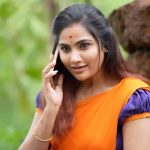 Myna Nandhini Instagram - Thanks da thambi @skmani_photography 😍😘🥰 #tamilponnu #vijaytelivision #myna #halfsaree #love #music 😘🥰😍