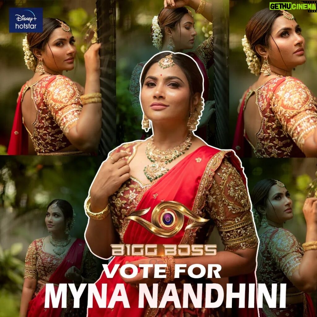 Myna Nandhini Instagram - VOTE FOR MYNA #bigbossseason6tamil @vijaytelevision @disneyplushotstartamil