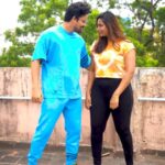 Myna Nandhini Instagram - Whose Moves are Better? Myna or Yogesh🙃😃 Here’s ours! ❤️ Tell us and do the #ManikeMove only on #YouTubeShorts @youtubeindia @tseries.official Also, do not forget #ThankGod releases in cinemas from 25th October, do go watch! #ManikeMove #ad