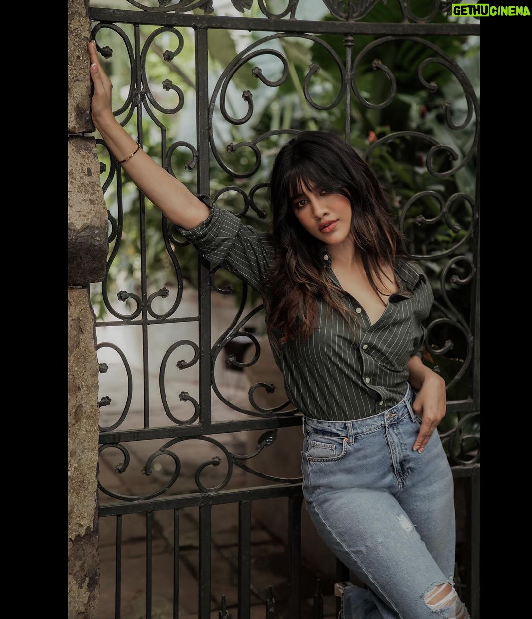 Nabha Natesh Instagram - glitchy mood with the Y2K chic ! : : : : Styling : @sandhya_sabbavarapu @team_sandhya Styling team: @styled_bysonali_ Photography: @puchi.photography Hair: @crafted_hair_by_her Makeup : @nehabagga21 Managed by : @theblinders.in