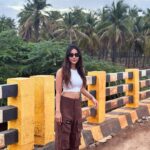 Nabha Natesh Instagram - I feel the road trips are incomplete if you don’t make random pit-stops for pictures . Right ? @nahushchakravarthi doesn’t agree but does it for me 🤣 Ok bye ! Bangalore Shimoga Highway