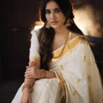 Nabha Natesh Instagram - My first ever Onam saree !! It has a special place in my heart now ❤️ : : : : Jewellery - @navrathan1954 X @storystudiolive Stylist - @sandhya__sabbavarapu Assisted by - @sirichandana_medi @prekshadhakad_ Photography - @karteeksivagouni Hairstylist - @naidukavala Makeup - @makeupbyramakrishna