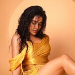 Nabha Natesh Instagram - attitude update: go gold or go home ! 💛💛💛💛💛💛💛💛💛💛💛💛💛💛💛💛💛 : : : Outfit: @arokaofficial Styling: @sandhya_sabbavarapu @team_sandhya Styling team: @prekshadhakad_ @styled_bysonali_ Photography: @pranav.foto Hair: @crafted_hair_by_her Makeup : @sonalsethiamakeup Managed by : @theblinders.in