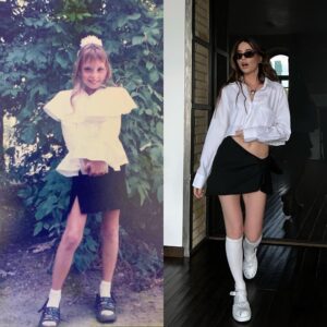 Nadya Dorofeeva Instagram - Правильно кажуть, що фундамент освіти, звичок, смаків - закладається в дитинстві . 
Дивлюся на те, як змінився мій стиль і ржу, бо ніяк 😂😂😂