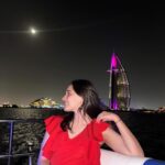 Naisha Khanna Instagram - following the light ✨ 👗- @meeamifashion #dubaimarina #marina #dubai #uae #ootn #dubainight Dubai Marina Yacht Club