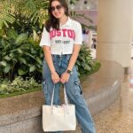 Naisha Khanna Instagram - That airport feeling>>✈️💙 #airport #ootd Terminal 2, Chatrapati Shivaji International Airport, Mumbai
