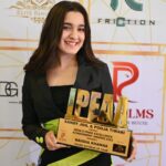 Naisha Khanna Instagram - young actress of the year❤️ can’t thank y’all enough :) 👗: @meeamifashion look: @debellaandbeau 📸: @ankitsahu8589 #fyp #collab #ootd #award #fame #outfitinspo #fashion #lookoftheday #awardwinning congratulations @majid_khann for winning the best talent manager of the year!