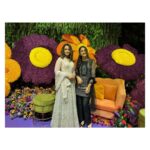 Namrata Shirodkar Instagram – Mehendi night!! ✨ Good times with friends and family! Wishing this beautiful couple a lifetime of happiness and togetherness. ❤️ #HavyaVahini #NishantPaturi

Jewellery: @pmj_jewels 
Outfit: @falgunishanepeacock