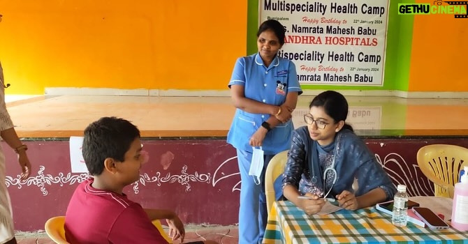 Namrata Shirodkar Instagram - Andhra Hospitals, in collaboration with MB Foundation, organized the 38th Multi-speciality camp in Burripalem on Namrata Shirodkar garu’s birthday, offering healthcare services to total of 145 adults and children. It includes health check-ups and distributing essential medicines for the well-being of the villagers. 🙏