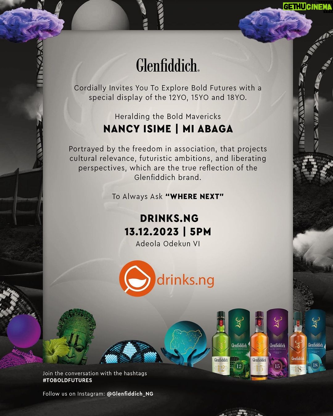 Nancy Isime Instagram - Hey Fam, catch me outside today😁 Come hang with me and Glenfiddich today at drinks.ng Come get your custom Glenfiddich sleeve signed by me so bring your sleeve or buy one See you soon.... Can’t wait to meet ya💋 #WhereNextLive #ToBoldFutures #CelebrateTheBold @Glenfiddich_NG