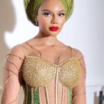 Nancy Isime Instagram - OREKELEWA 🥰 Face slayed, Content on point, all thanks to my one and only @bibyonce ❤️ Shoutout to designer extraordinaire @ateni.ng for doing such a great job with my Aseobi 😍 @ennygelecraft created this Gele look in just a few minutes and it was love at first sight 🤩 Congratulations once again to the Newly Weds💚 #LoveUnbeaten24