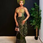 Nancy Isime Instagram - Proud Naija Babe💚 #LoveUnbeaten24 Congratulations to our stunning bride @veekee_james and her husband💚 God bless your Union 🙏🏽 Dress: @ateni.ng Makeup: @bibyonce Gele: @ennygelecraft Photographed by: @officialphotofreak