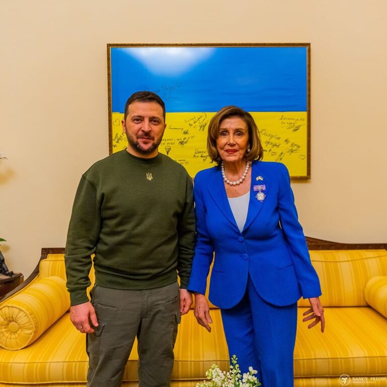 Nancy Pelosi Instagram - It is my distinct privilege to welcome President Volodymyr Zelenskyy to the United States Capitol and reaffirm America’s commitment: we will stand with Ukraine in the fight for freedom until the war is won.