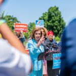 Nancy Pelosi Instagram - Today, I joined the Democratic Women's Caucus to speak about the Republicans’ vote against our veterans, our seniors, our families and our future. This default on America is an assault on America's families and America's middle class.