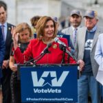 Nancy Pelosi Instagram - Today, I joined Vote Vets to make it clear to Republicans: hands off veterans' health benefits.   The Republicans' debt limit bill puts veterans’ health care at risk and jeopardizes their benefits they have earned.