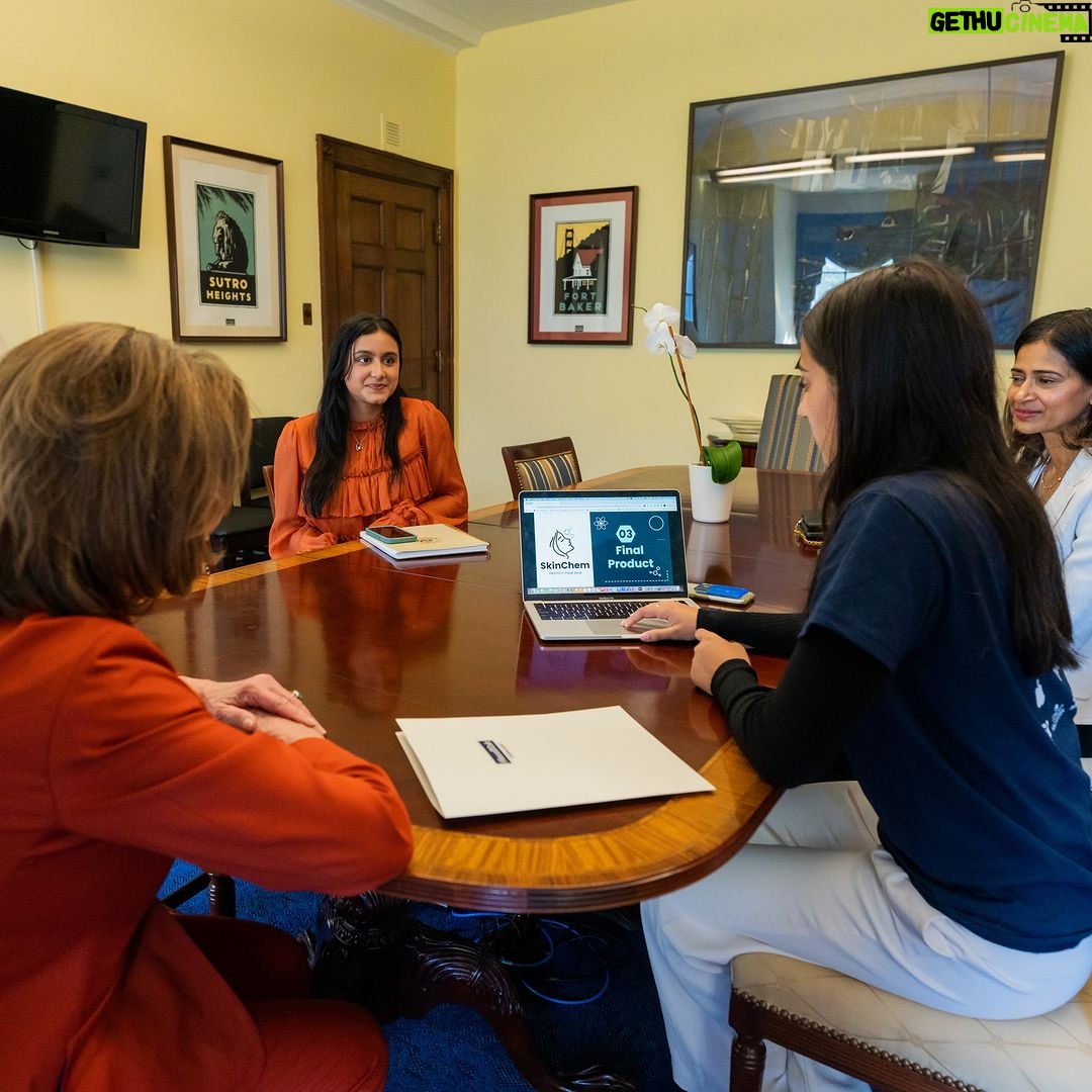 Nancy Pelosi Instagram - Congratulations to India Poetzcher, the House Of Code Congressional App Challenge winner for my Congressional district! Her app, SkinChem, raises awareness about how environmental toxins and pollutants affect the skin and it shows how climate change impacts our personal health.