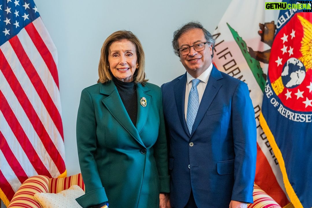Nancy Pelosi Instagram - Today, I was proud to meet with the President of Colombia Gustavo Petro to speak about the long relationship between our countries and how we can work together to combat the climate crisis, reduce poverty and stop the spread of fentanyl.