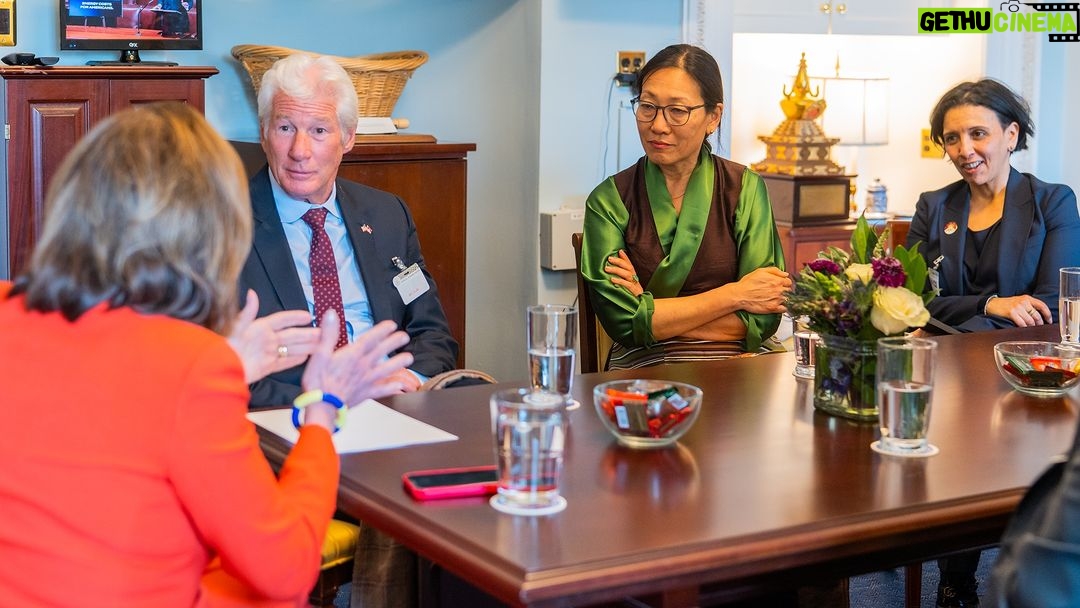 Nancy Pelosi Instagram - Yesterday, it was my privilege to meet with Chairman Richard Gere and the International campaign for Tibet. The Tibetan people continue to suffer oppression at the hands of the CCP, and I am proud to support their work defending their faith, their language and their way of life.