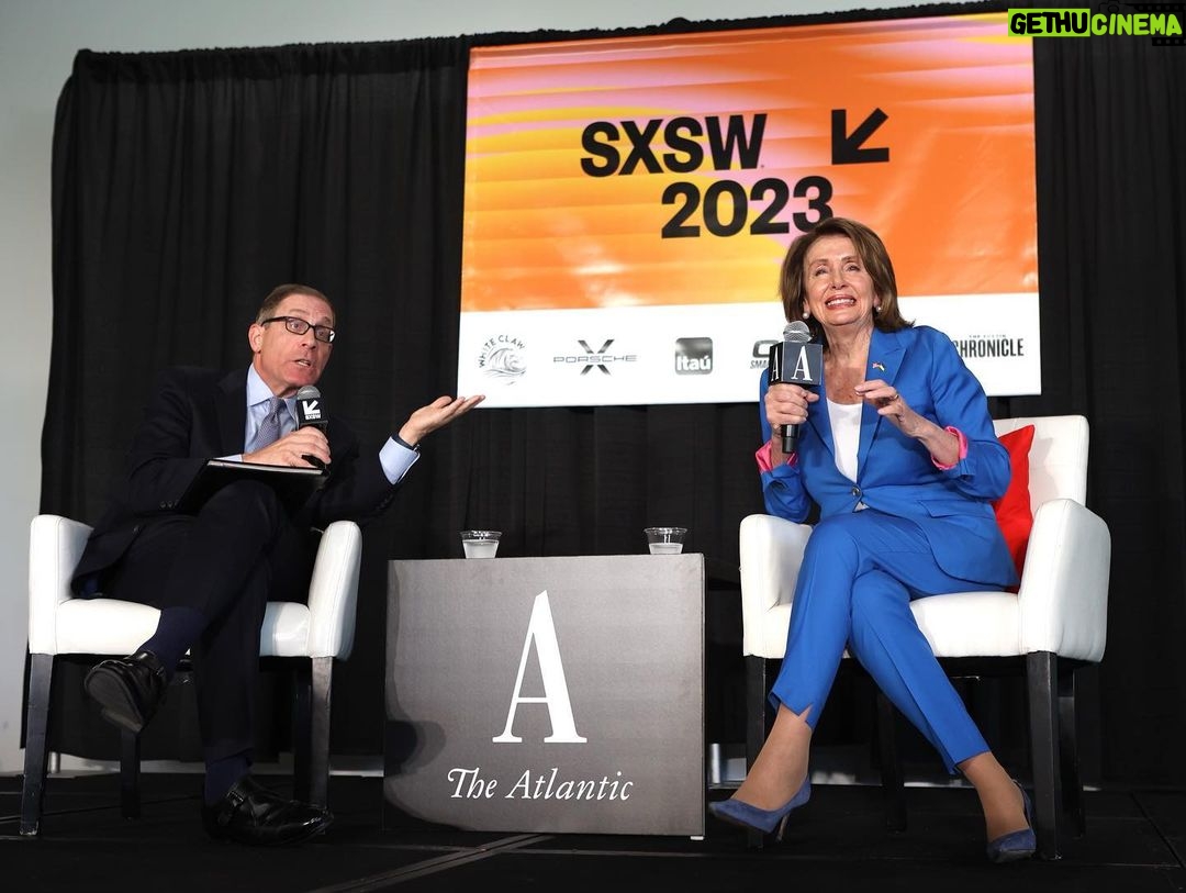 Nancy Pelosi Instagram - Thank you to SXSW, The Atlantic and Evan Smith for hosting an important conversation today about the future of Democracy — here at home and around the world. 📸 Travis P. Ball/Getty Images for SXSW