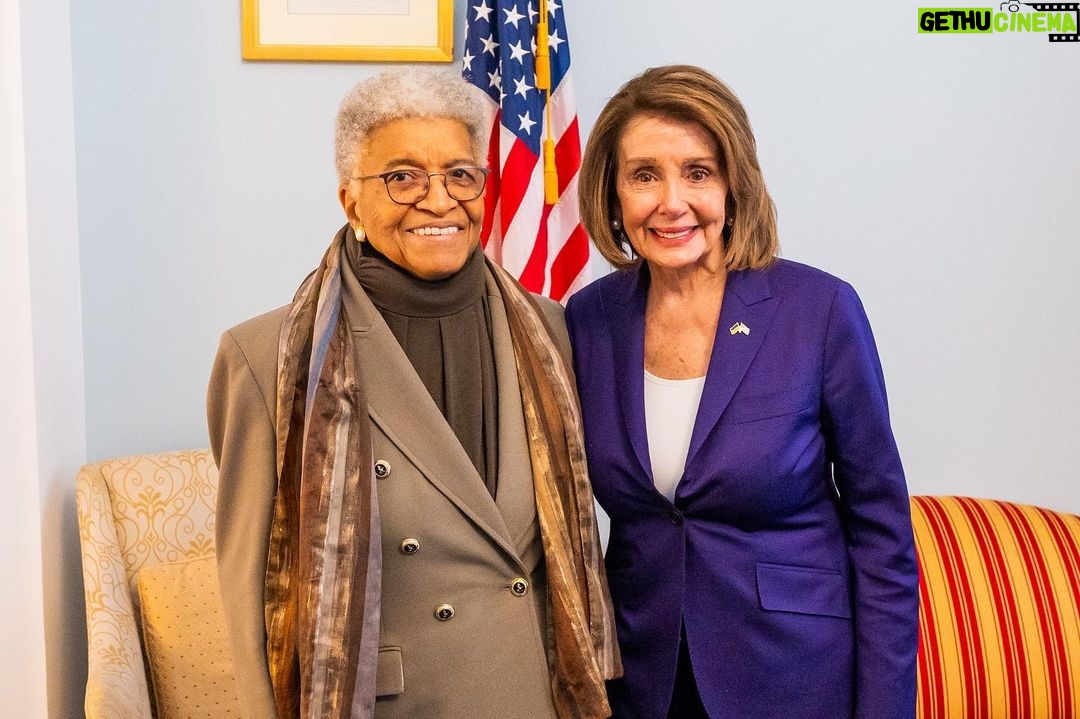 Nancy Pelosi Instagram - It was my privilege today to meet with Former President Ellen Johnson Sirleaf, the first woman ever elected as head of state for an African country. As we mark International Women’s Day, we celebrate President Sirleaf’s work to relentlessly to break down barriers — ensuring women's voices are heard.
