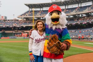Nancy Pelosi Instagram - I'll always be a @sfgiants fan, but tonight my pitch was to celebrate the vibrancy of our LGBTQ+ communities with @teamdcsports and @nationals.

Happy Pride!