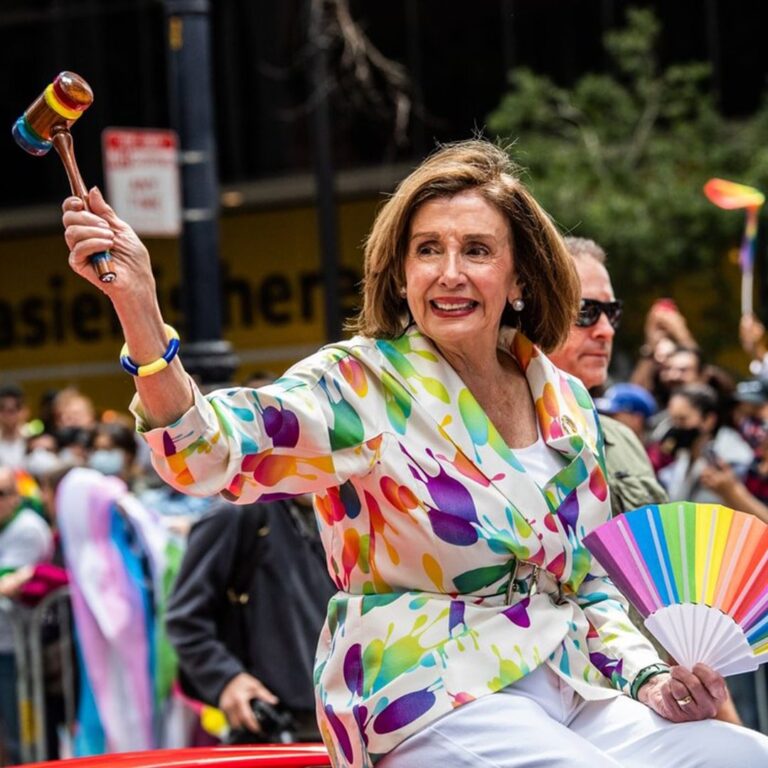 Nancy Pelosi Instagram - Pride Month is a celebration of the beauty and vibrancy of our Nation's LGBTQ+ community. As LGBTQ+ Americans proudly march through the streets this month, we are reminded of the incalculable contributions that they have made to our country. Through the efforts of generations of leaders and advocates, America has made enormous progress: from combating HIV/AIDS to ending Don’t Ask, Don’t Tell to securing protections against hate crimes to enshrining marriage equality into law with our Respect for Marriage Act. As the MAGA movement accelerates its hostility toward the trans community, Pride is an opportunity for Americans to express love and solidarity. By speaking out against bigotry and discrimination, we protect LGBTQ+ communities and ensure justice, dignity and respect for all Americans.
