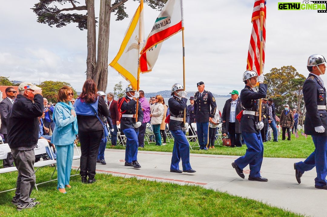 Nancy Pelosi Instagram - Today, our nation mourns generations of fallen patriots and holds their memory in our hearts. It was a solemn honor to join Gold Star families at the Golden Gate National Cemetery and pay tribute to those who gave their last full measure of devotion in defense of our Democracy.
