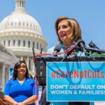 Nancy Pelosi Instagram - Today, I joined the Democratic Women's Caucus to speak about the Republicans’ vote against our veterans, our seniors, our families and our future. This default on America is an assault on America's families and America's middle class.