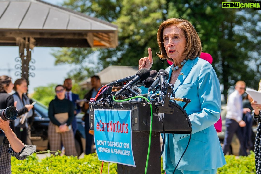 Nancy Pelosi Instagram - Today, I joined the Democratic Women's Caucus to speak about the Republicans’ vote against our veterans, our seniors, our families and our future. This default on America is an assault on America's families and America's middle class.