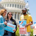 Nancy Pelosi Instagram - Today, I joined the Democratic Women's Caucus to speak about the Republicans’ vote against our veterans, our seniors, our families and our future. This default on America is an assault on America's families and America's middle class.