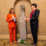 Nancy Pelosi Instagram - Today, it was my privilege to meet with President of the Chamber of Deputies of the Czech Republic Markéta Pekarová Adamová and speak with her about our shared commitment to Democracy – in our nations, in Ukraine, in Taiwan and around the world. We also laid flowers at the bust of Václav Havel, the first President of the Czech Republic, in the Capitol's Freedom Foyer and paid tribute to his legacy as a defender of freedom, a champion of human rights and an apostle of hope.