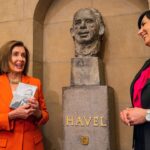Nancy Pelosi Instagram - Today, it was my privilege to meet with President of the Chamber of Deputies of the Czech Republic Markéta Pekarová Adamová and speak with her about our shared commitment to Democracy – in our nations, in Ukraine, in Taiwan and around the world. We also laid flowers at the bust of Václav Havel, the first President of the Czech Republic, in the Capitol's Freedom Foyer and paid tribute to his legacy as a defender of freedom, a champion of human rights and an apostle of hope.