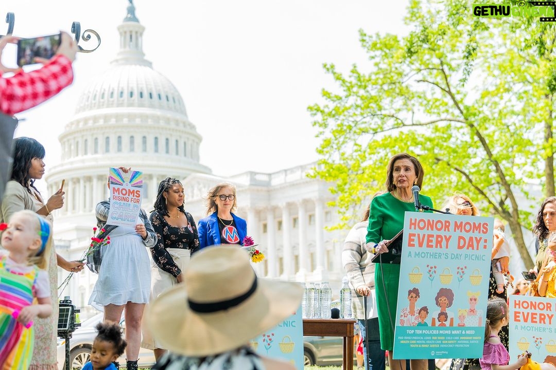Nancy Pelosi Instagram - Today, it was my privilege to join Moms Rising to celebrate Mother's Day and all of the hard working mothers! Thank you for fighting for the Democrats' pro-family agenda: from paid leave to child care to early education and more. Because when women succeed, America succeeds!