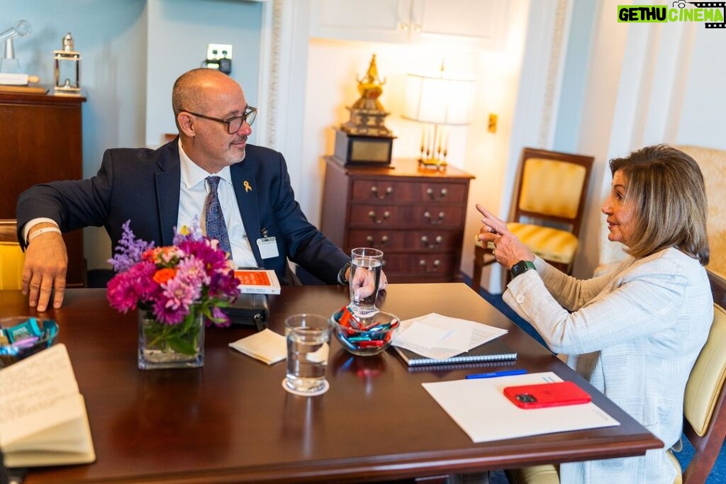 Nancy Pelosi Instagram - Yesterday, I was honored to meet with my friend and a heroic advocate Fred Guttenberg. His fight to end gun violence in our nation has been extraordinary. All are grateful for his commitment to building a safer future, in memory of his beloved daughter Jaime.