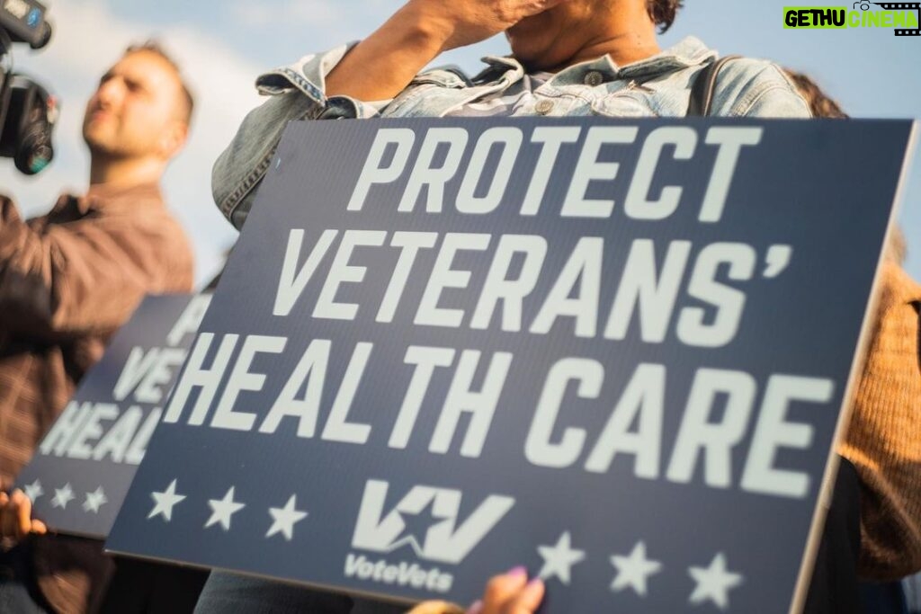Nancy Pelosi Instagram - Today, I joined Vote Vets to make it clear to Republicans: hands off veterans' health benefits.   The Republicans' debt limit bill puts veterans’ health care at risk and jeopardizes their benefits they have earned.